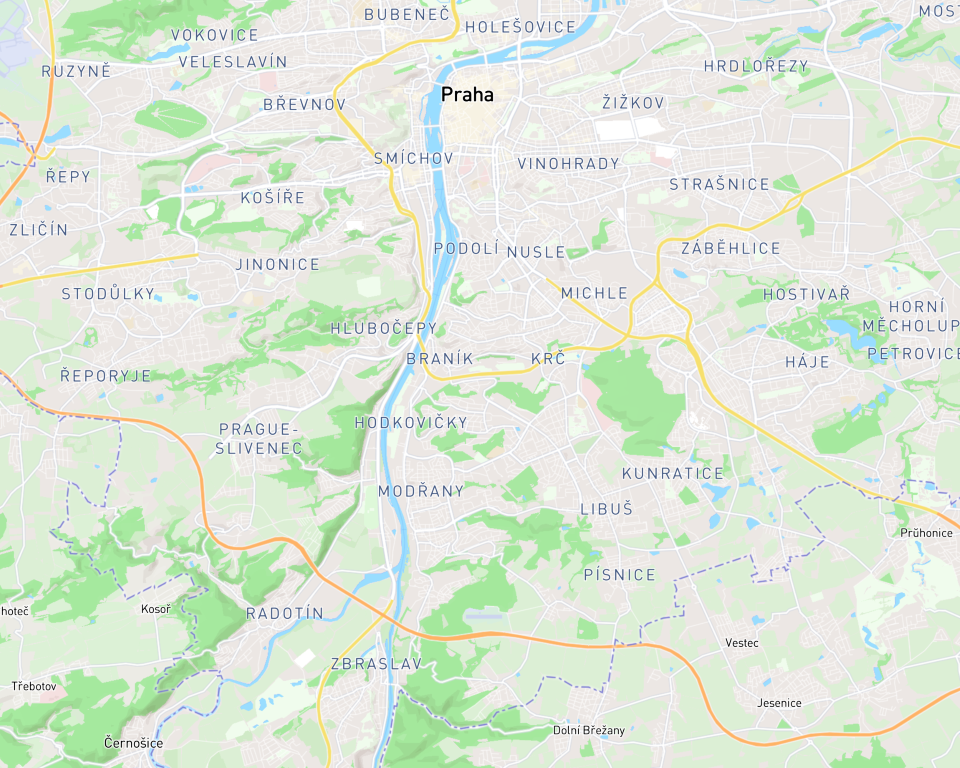 Mapa s vyznačeným sídlem firmy 3AE v Praze