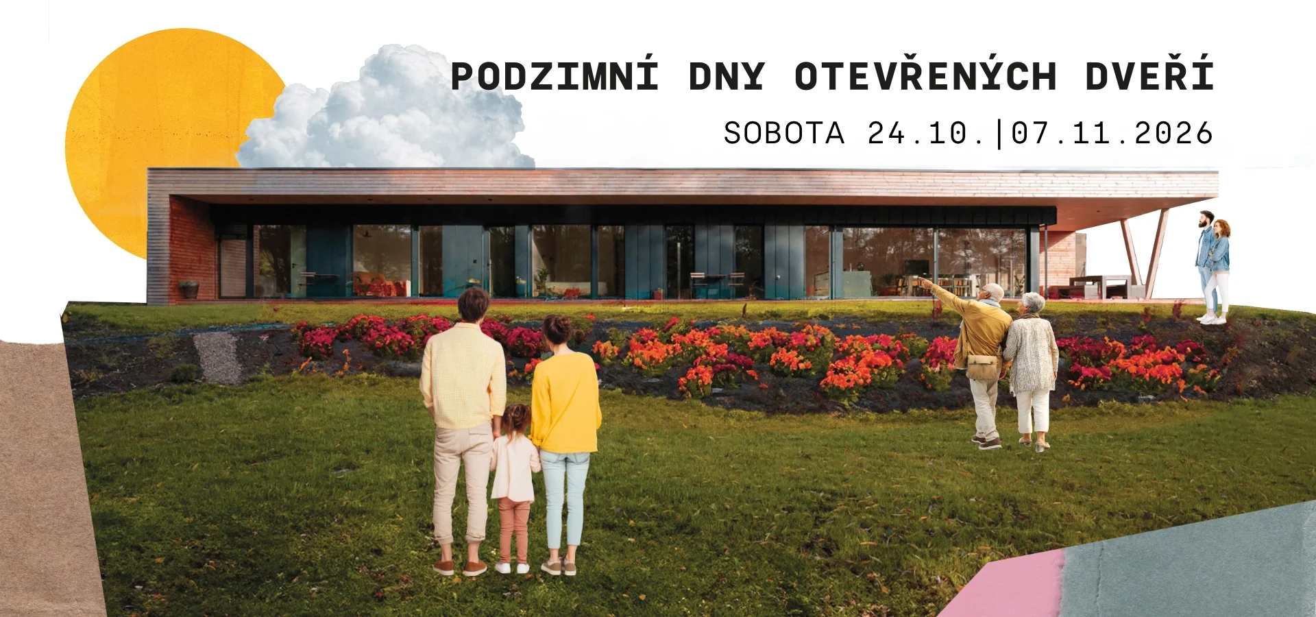 Pozvánka na den otevřených dveří v CLT dřevostavbě Housenka od 3AE.